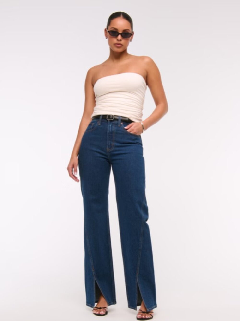 NWT Abercrombie High Rise Wide Leg Jeans 27 Long
